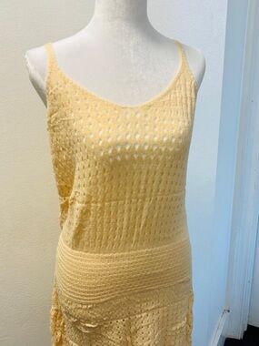 Light Yellow Knit Tank Dress